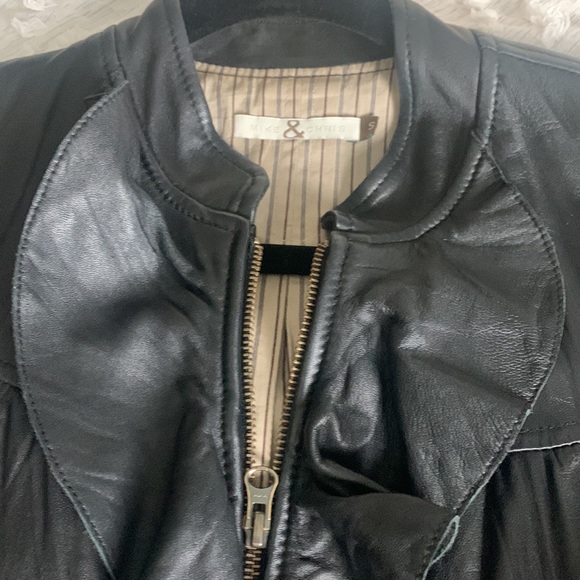 Mike & Chris Ruffle Front Leather Jacket! - Picture 3 of 5